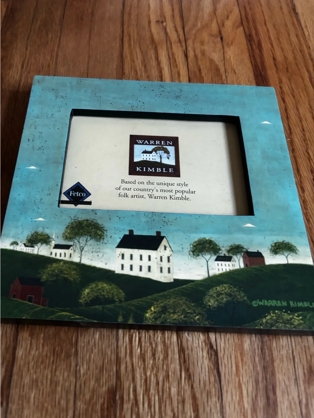 Turquoise Folk Art Picture Frame